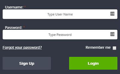The log in portal at NetBet