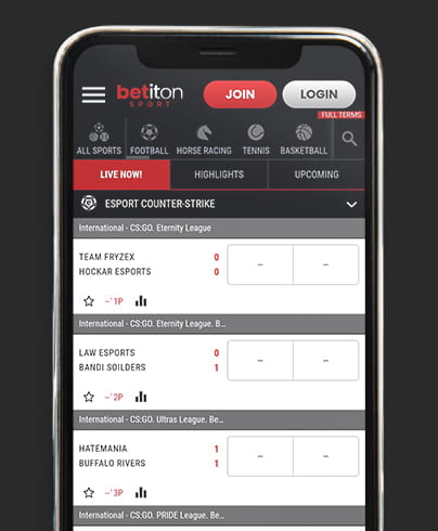 The Betiton mobile betting interface