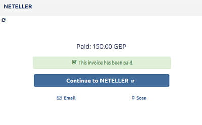 Neteller success screen payment confirmation