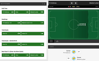 Unibet in-play football betting hub